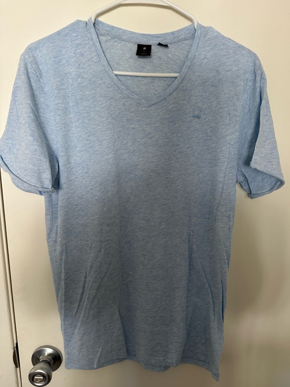 G Star Light Blue V-Neck Men's Shirt